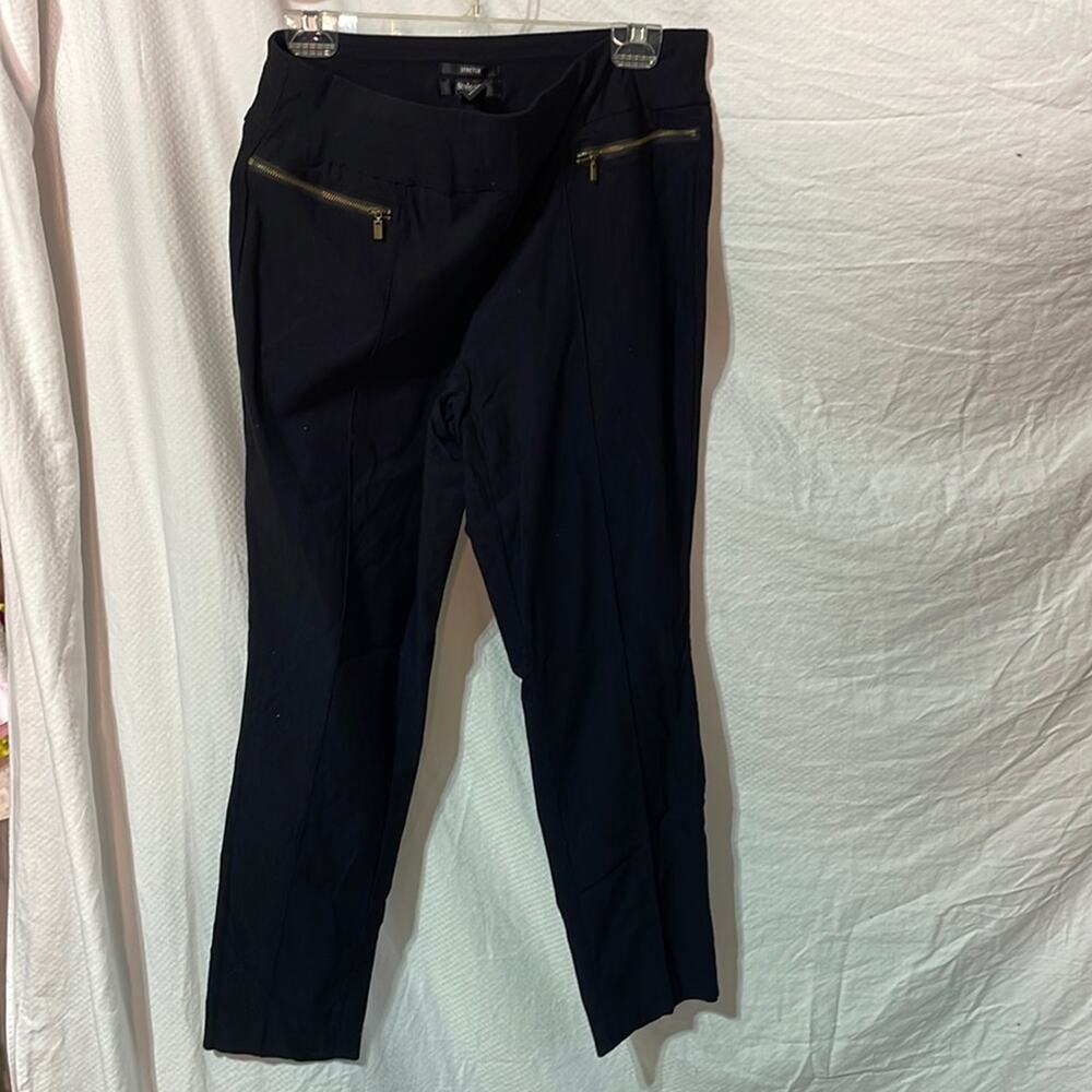 Style & co black 1x pull on stretch leggings with zipper details euc worn once